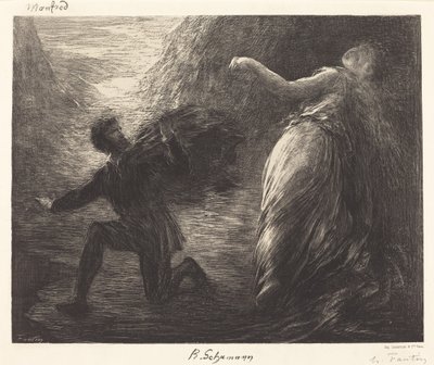 Manfred a Astarte (1. deska) od Ignace Henri Jean Fantin Latour