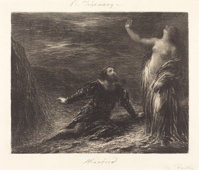 Manfred a Astarte (2. deska) od Ignace Henri Jean Fantin Latour