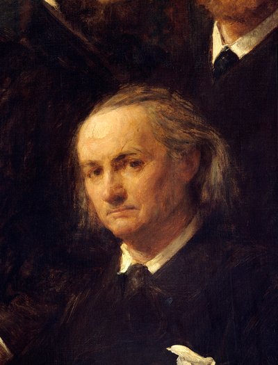 Portrét básníka Charlese Baudelaira (1821-1867) Detail obrazu „“Hommage a Delacroix““ od Henriho Fantina Latoura (Fantin-Latour od Ignace Henri Jean Fantin Latour