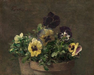 Macešky v květináči, 1883. od Ignace Henri Jean Fantin-Latour