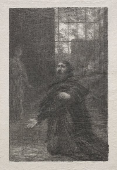 Rienzi, dějství V: Rienziho modlitba od Ignace Henri Jean Fantin Latour