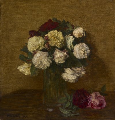 Růže ve váze, 1878 od Ignace Henri Jean Fantin Latour