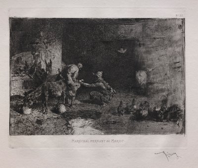 Obouvání mezka v Maroku od Ignace Henri Jean Fantin Latour