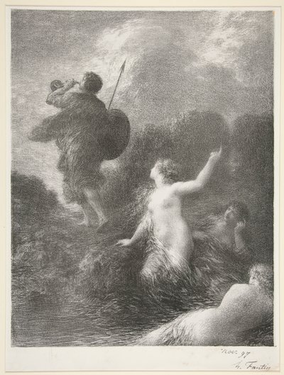 Siegfried a Rýnské panny od Ignace Henri Jean Fantin-Latour