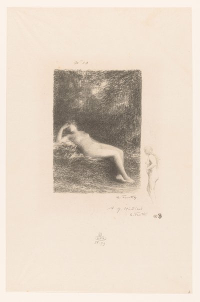 Slapende waternimf Vím, že když poledne chtějí stín XXVII Gedichten van André Chénier (název série) Ilustrace k Básním André Chéniera (název série) od Ignace Henri Jean Fantin Latour
