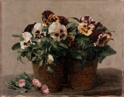 Zátiší: Macešky a sedmikrásky, 1880 od Ignace Henri Jean Fantin-Latour