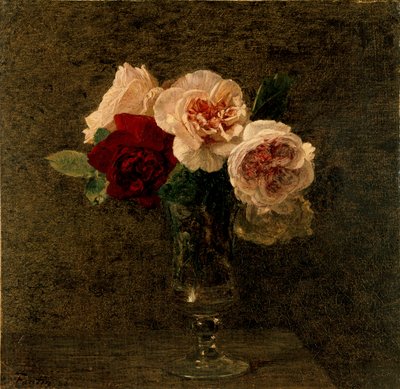 Zátiší: růžové a červené růže, 1886 od Ignace Henri Jean Fantin Latour