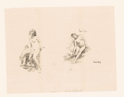 Studijní list se dvěma nahými ženami od Ignace Henri Jean Fantin Latour
