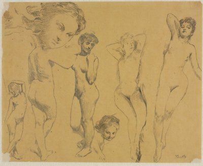 Studie ženských aktů od Ignace Henri Jean Fantin Latour