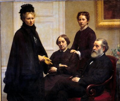 Rodina Dubourgových Manželé Dubourgovi a jejich dcery: Victoria, manželka umělce, a Charlotte zastoupené ve smutku. Obraz Henri Fantin Latour (Fantin-Latour od Ignace Henri Jean Fantin Latour