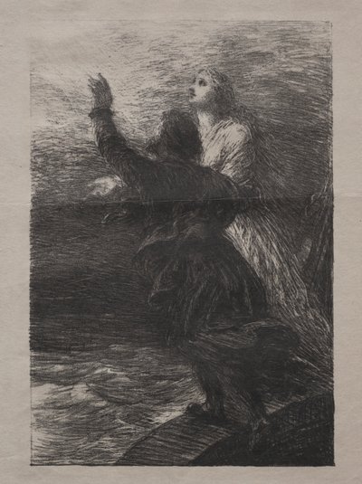 The Flying Dutchman: Act III, The Extase of Center and the Dutchman od Ignace Henri Jean Fantin Latour