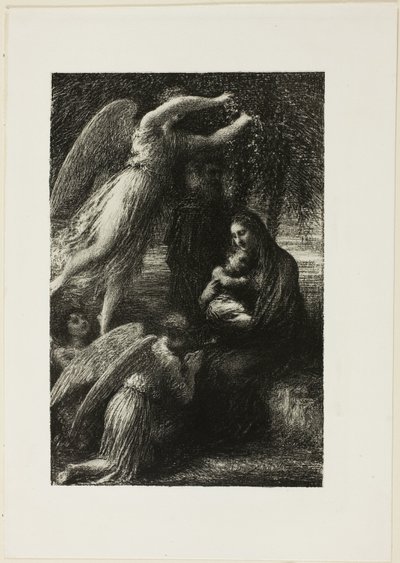 Kristovo dětství: Odpočinek Svaté rodiny od Ignace Henri Jean Fantin-Latour