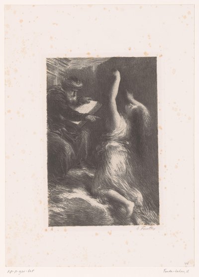 Čaroděj Klingsor povolá Kundryho Parsifal. Zákon II. Evokace de Kundry Život a dílo Richarda Wagnera (název série) od Ignace Henri Jean Fantin Latour