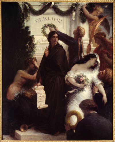 Pocta Berliozovi. Hector Berlioz , francouzský skladatel (1803-1869). Obraz Henri Fantin-Latour (Fantin Latour od Ignace Henri Jean Fantin-Latour