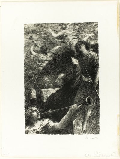 Pronikavý zvuk trubky od Ignace Henri Jean Fantin Latour