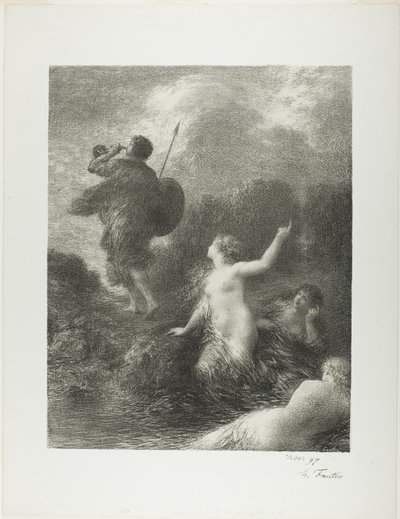 Soumrak bohů: Siegfried a Rýnské panny od Ignace Henri Jean Fantin Latour