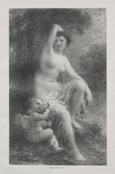 Venuše a Amor od Ignace Henri Jean Fantin Latour