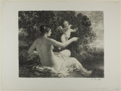 Venuše a Amor, velký talíř od Ignace Henri Jean Fantin-Latour