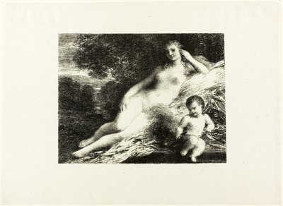 Venuše a Amor, druhá deska od Ignace Henri Jean Fantin Latour