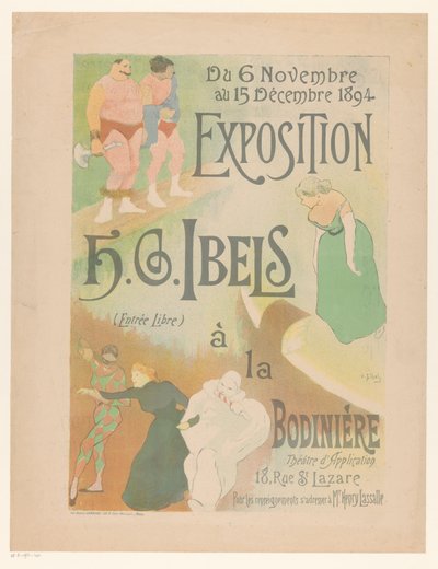Plakát k výstavě H.G. Ibels v divadle La Bodinière Výstava H.G. Ibels à la Bodinière (název na objektu) od Henri Gabriel Ibels