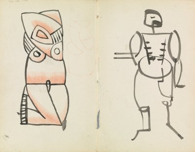 Krčící se žena a stojící muž od Henri Gaudier-Brzeska