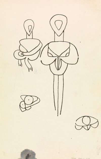 Čtyři studie pro dva figurální návrhy od Henri Gaudier-Brzeska