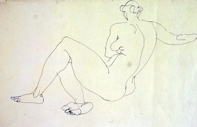 Ležící ženský akt zezadu od Henri Gaudier Brzeska