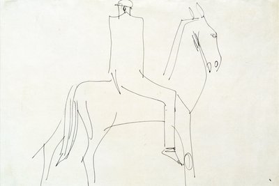 Rider v Rotton Row, 1913 (pero a inkoust na papíře) od Henri Gaudier Brzeska