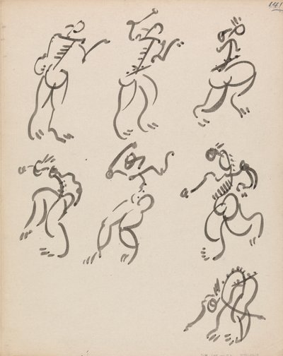 Sedm tančících figur ve třech registrech od Henri Gaudier Brzeska