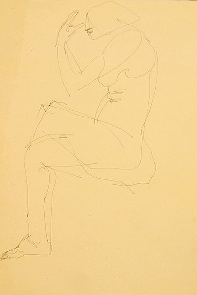 Sophie nahá, sedící, se zkříženýma nohama od Henri Gaudier Brzeska