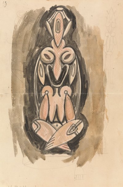 Studie pro sochařský sloup od Henri Gaudier-Brzeska
