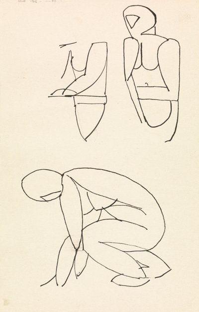 Studie tří figur od Henri Gaudier Brzeska
