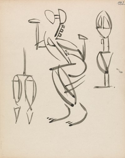 Studie tří figur od Henri Gaudier Brzeska