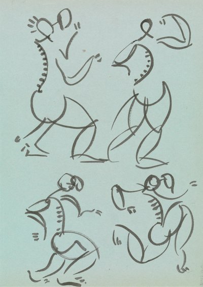 Dvě figurky plné délky od Henri Gaudier-Brzeska