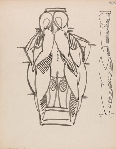 Dvě studie pro sochařský sloup od Henri Gaudier-Brzeska
