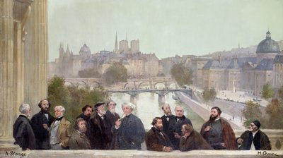 Fragment panoramatu „Dějiny století“ s portréty francouzských umělců a autorů, 1889 od Henri Gervex