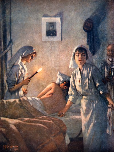 Francouzské zdravotní sestry pečují o zraněné vojáky od Henri Gervex