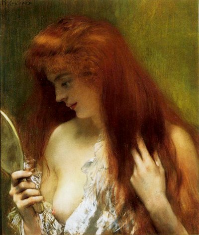 Dívka s červenými vlasy (pastel na plátně) od Henri Gervex