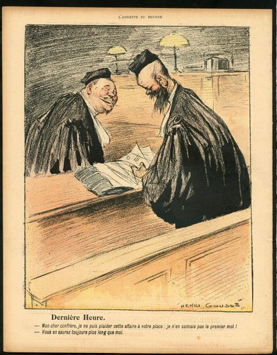 Talíř s máslem, satirický v barvě od Henri Gousse