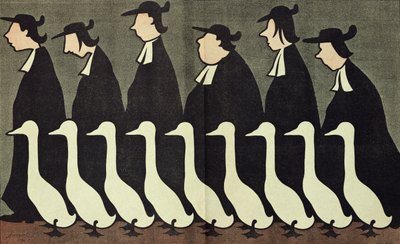 Husy, antiklerikální karikatura z knihy "L