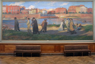 Břehy Garonny, snící, Toulouse , asi 1906 (freska) od Henri Jean Guillaume Martin