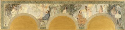 Skica jižního vstupního salonu pařížského Hôtel de Ville: hudba - sochařství od Henri Jean Guillaume Martin