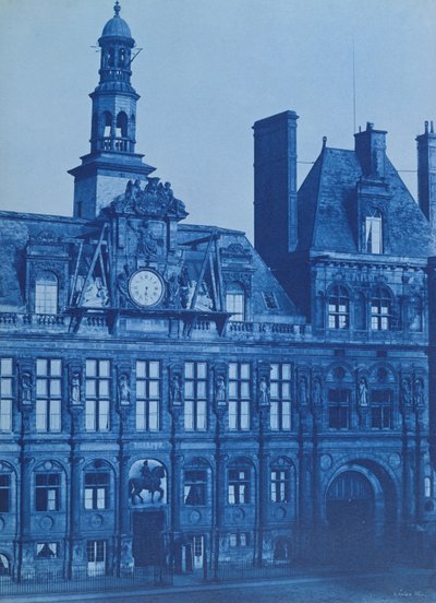 Hotel de Ville v Paříži, 1853 (kyanotypie) od Henri Jean Louis Le Secq