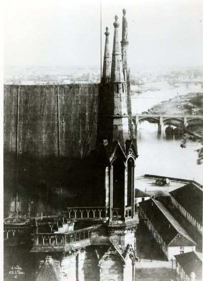 Pohled na katedrálu Notre-Dame v Paříži a řeku Seinu, c.1853 od Henri Jean Louis Le Secq