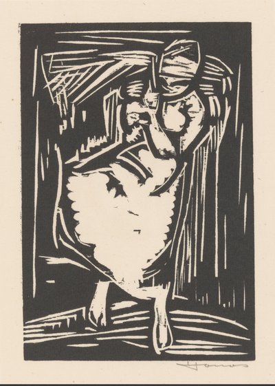 Žena nesoucí tašku na zádech od Henri Jonas (signed by artist)