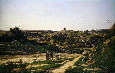 Hrad a vesnice Herisson od Henri-Joseph Harpignies