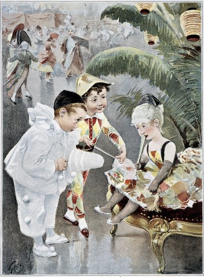 Dětský kostým nebo maškarní ples - nemoc. od Geoffroye, v „“ Figaro Illustré“, květen 1901 od Henri Jules Jean Geoffroy