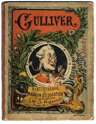 Portrét Lemuela Gullivera. Obálka knihy „“ Gulliver
