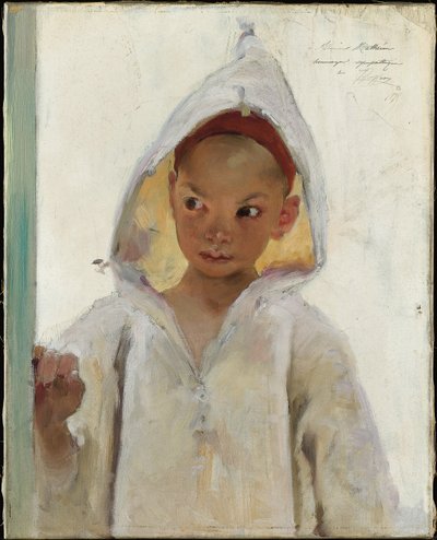 Portrét mladého chlapce na sobě Burnous od Henri Jules Jean Geoffroy