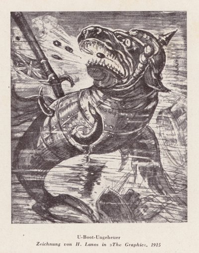 Ponorkové monstrum (litografie) od Henri Lanos